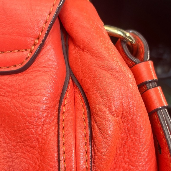 MCM Vintage Y2K Coral/Tangerine Leather 2-Way Satchel - Picture 12 of 16